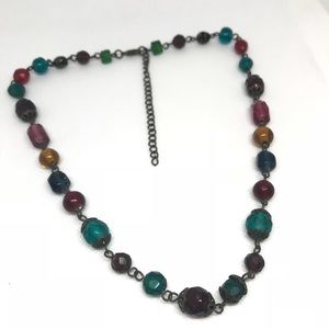 Colorful vintage multi gem color necklace